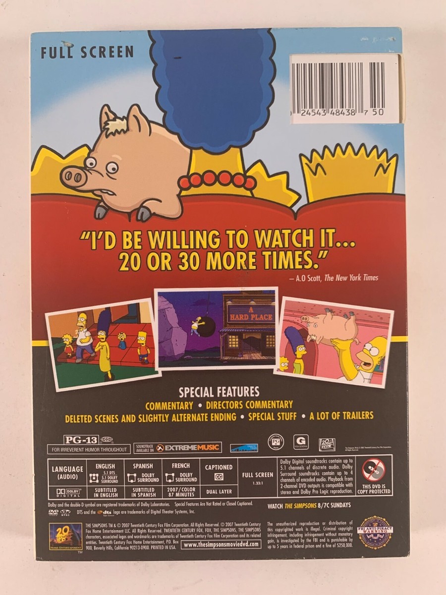 The Simpson's Movie on DVD rated PG-13 DVD-18 24543484387| eBay