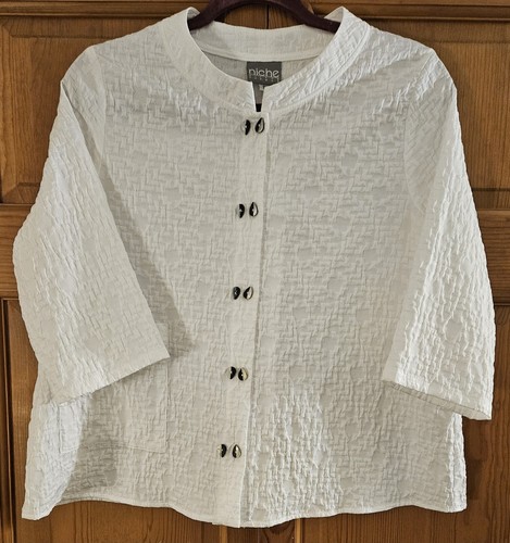 Niche - Rayon - Twinbutton Jacket - White