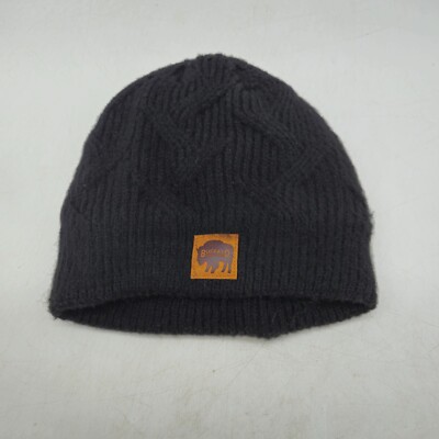 Buffalo Outdoors Beanie Cap Sock Hat Black Fleece Knit Stretch One Size OSFM