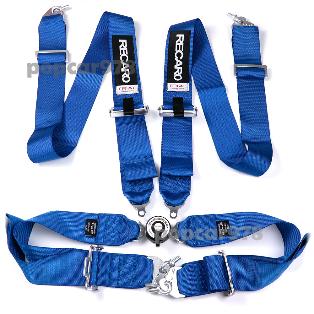 Harnais De Course TRYFORCE RACING X RECARO - 4 Points, Bleu, Homologué FIA Jusqu'en 2029