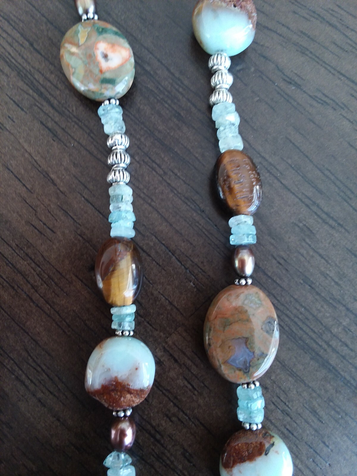 Fine Artisan Silver Gemstone Statement Necklace &… - image 5