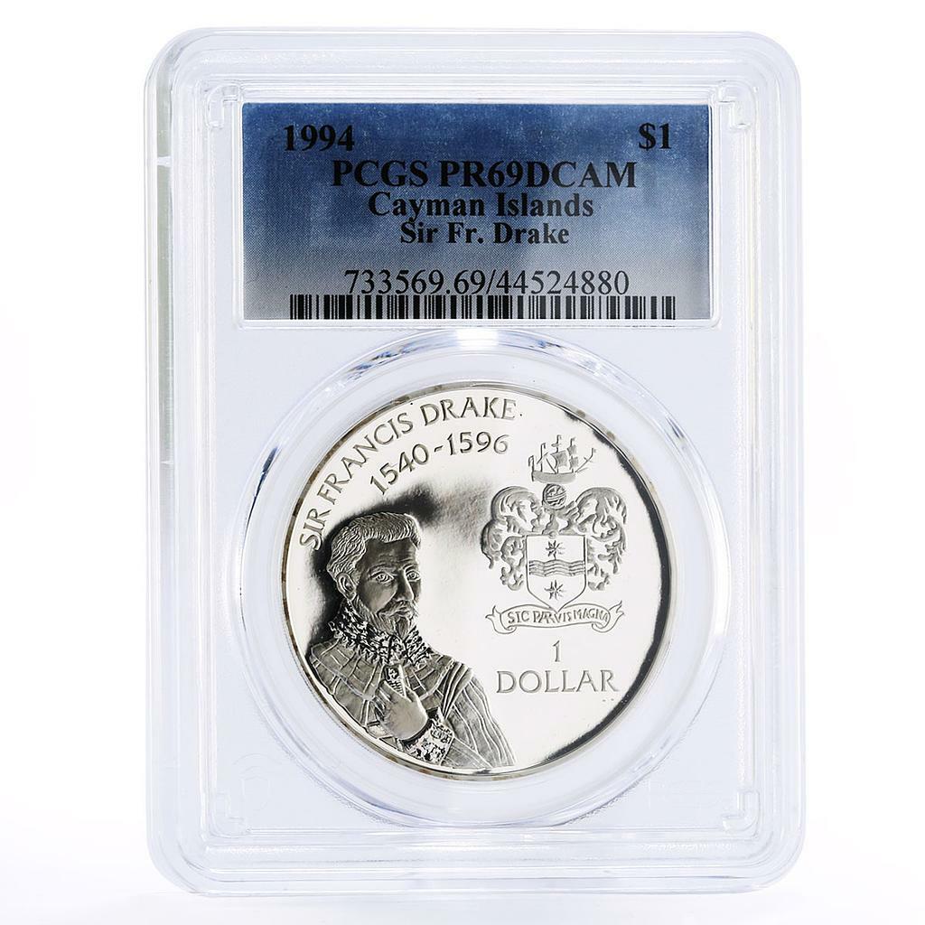 Cayman Islands 1 dollar Pirate Sir Francis Drake PR69 PCGS