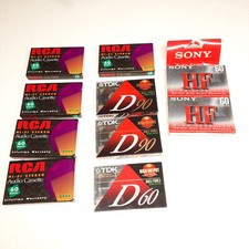 Lot Of 10 NEW SEALED BLANK CASSETTE TAPES TDK Sony RCA