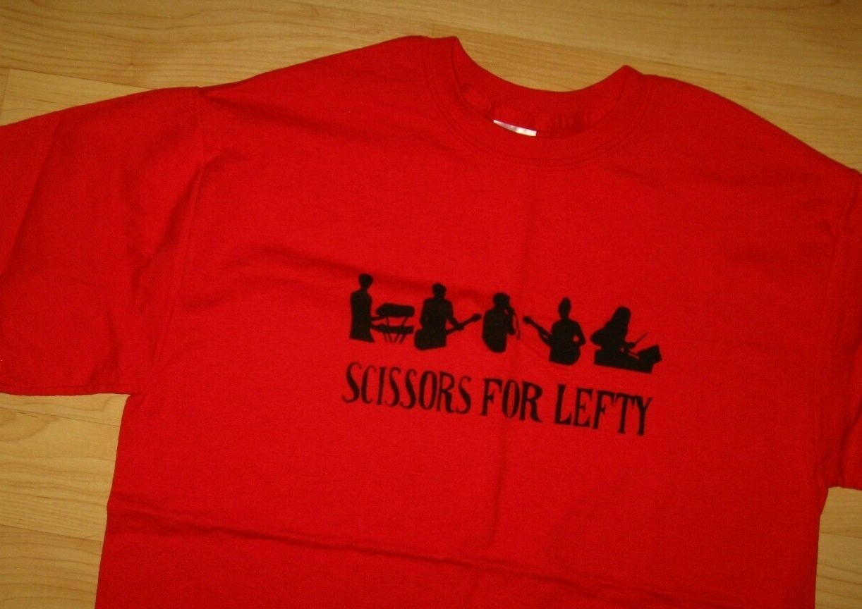 Scissors For Lefty Concert T Shirt Medium - San Francisco CA Indie Rock Band Tee-image