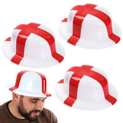 ST GEORGE FLAGGE BOWLER HÜTE 3 STÜCK ENGLAND FANS EURO FOOTBALL 2025 Kostüm