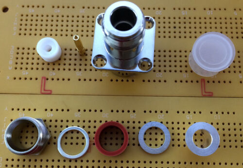 N-Type Connector Female Panel Mounted RG213 RG214 Cable Connector 50 Ohm HV IP67 - Picture 2 of 5