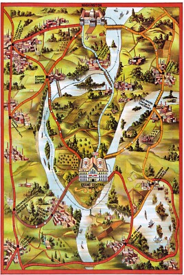 13090.Decoration Poster.Wall Room home art design.Vintage Washington DC map