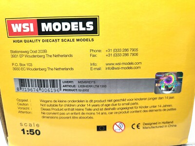 Liebherr LTM 1350-6.1 Mobile Crane - Membreys Drake WSI 1:50 Scale