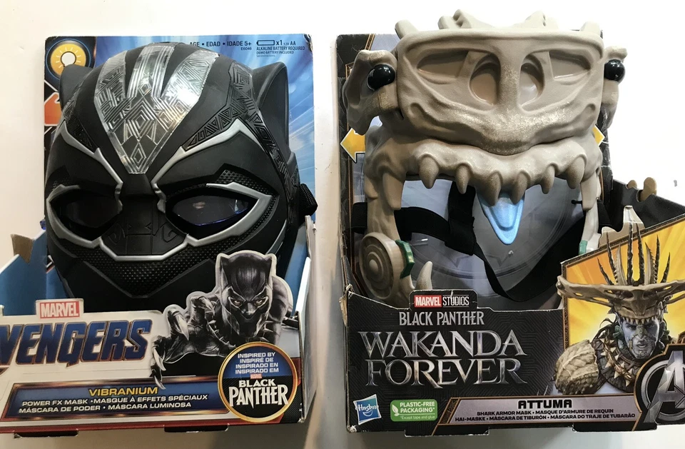 Máscara iluminada de pantera negra para niños y máscara de armadura de tiburón Attuma Vibranium Power NUEVO Foto 2 de 4