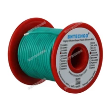 18 Gauge Flexible Silicone Wire Green 100 feet 600V 200 deg C Tinned Copper Wire