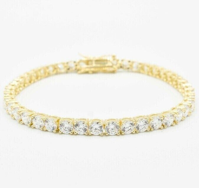Round Cut Natural Diamond Tennis Bracelet Special Gift For Women 14k White Gold
