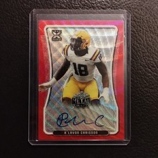 #7/10 K'Lavon Chaisson Rookie Auto 2020 Leaf Metal Card LSU Patriots Commanders. rookie card picture