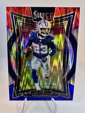 2024 Panini Select - Concourse Rico Dowdle #90 Red & Blue Shock Prizm