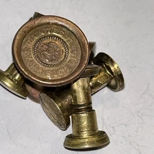 Antique WARRANTED SUPERIOR Brass Hand Saw Medallion with 4 Nuts & Bolts 3/4" 