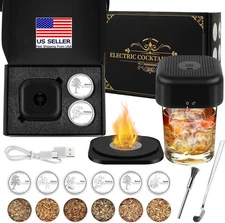 Electric Whiskey Smoker Kit,Includes 6Flavors Wood Chips for Drinks,Bourbon