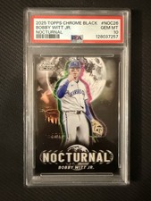 2025 TOPPS CHROME BLACK NOCTURNAL #NOC26 BOBBY WITT JR. PSA 10