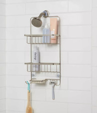 Shower Caddy Brushed Nickel - Rust Resistant Bathroom Organizer Shelf
