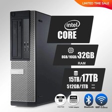 DELL Desktop Computer PC i5, up to 64GB RAM 17TB SSD, Windows 11/10,WiFi, DVD-RW