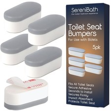 Toilet Seat Bumpers for Use with Bidet - Stops Sliding  Wobbling White/Gray