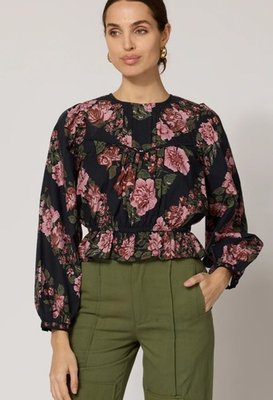 #ad #ad Cleobella Bernardette Too In Juliet Print Peplum Blouse M $40.00