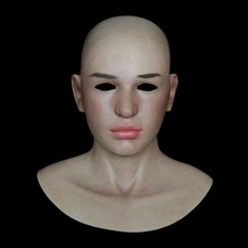 Ultra Realistic Silicone Mask Full Headwear Unisex Mask for Crossdresser Cosplay