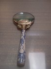 8" Blue And White Ceramic Magnifying Glass Delftware Hand Held Magnifier  — photo 1