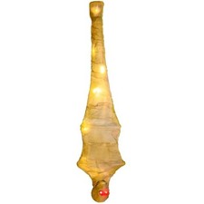 Hanging Cocoon Corpse Halloween Decor, Light Up Skeleton Prop, Red Plastic