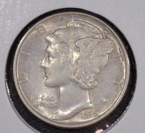 1939 Mercury Dime . AU  LOT 30