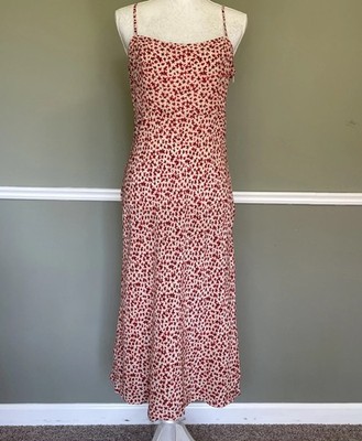 Realisation Par Amelia In Nudite Silk Midi Dress Sz L Floral Spaghetti Preppy