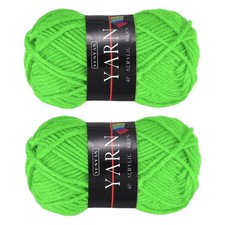 2PCS Crocheting Yarn, Fluorescent Green 4Ply Acrylic Yarn 50g, 110Yards