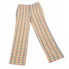 1960s Vintage Pants 60s Mod The Villager Pastel Plaid Trousers Small Medium S/M