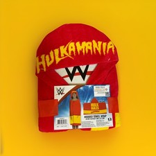 New WWE Hulkamania Hulk Rules Red/Yellow Hooded Bath Towel Wrap 24"x50" Kid Cute