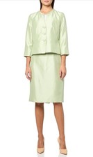 Le Suit Jacket/Skirt Suit, Celery -2PC Women  s Size10P.