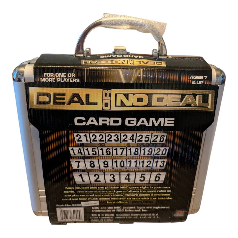 Vintage Deal Or No Deal Card Game in Silver Briefcase NEW Sealed Rare  - Image 2 of 2