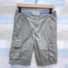 Lucky Brand Cargo Chino Shorts Olive Green Flat Front 100 Cotton Casual Boys 18