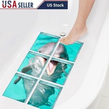 Non Slip Bathtub Stickers Ocean Theme Waterproof Removable PVC Shower Mat Decor