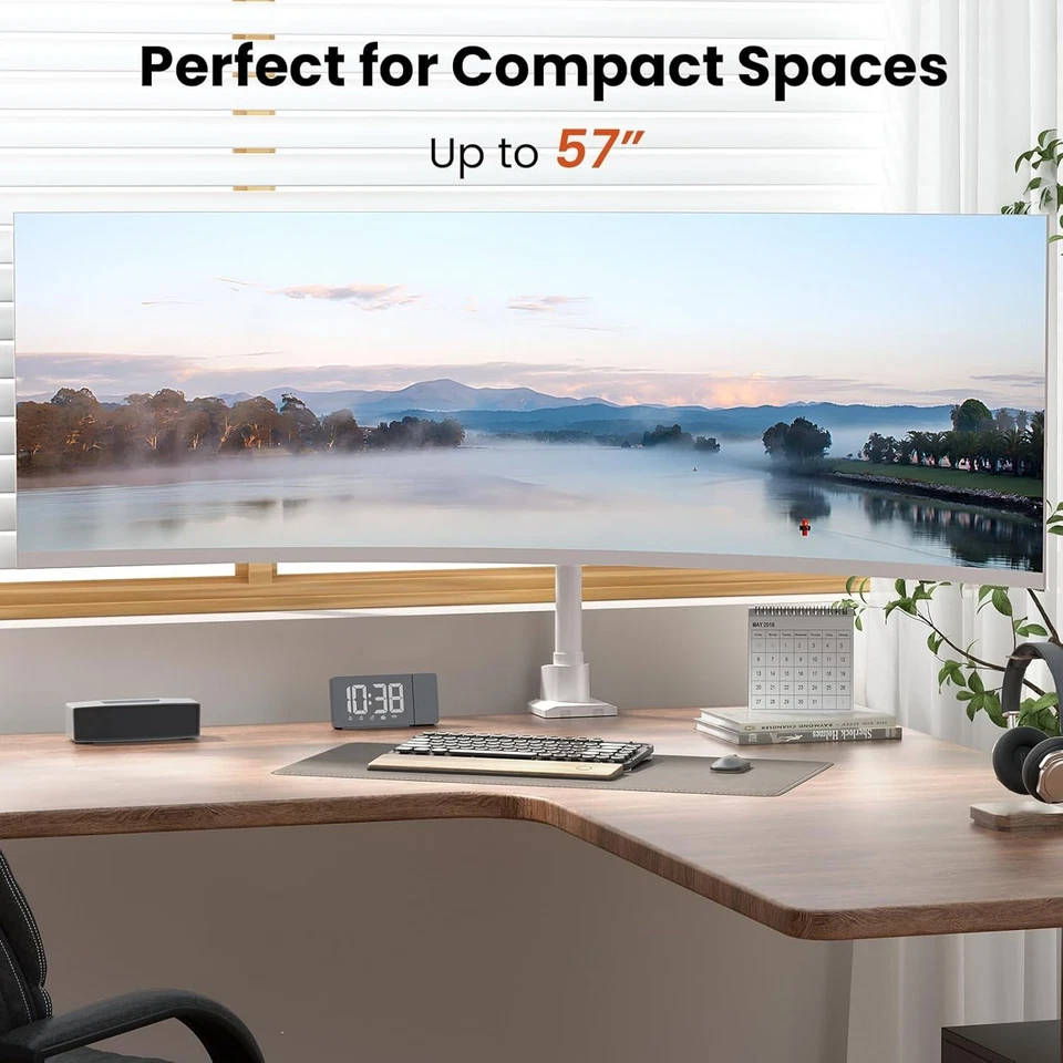 Adjustable Single Monitor Mount - Holds up to 59.4lbs - Image 4 of 4