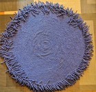 RARE KIM SEYBERT SUMMER BEACH OCEAN NAUTICAL royal BLUE FRINGE BEADED PLACEMAT — photo 2