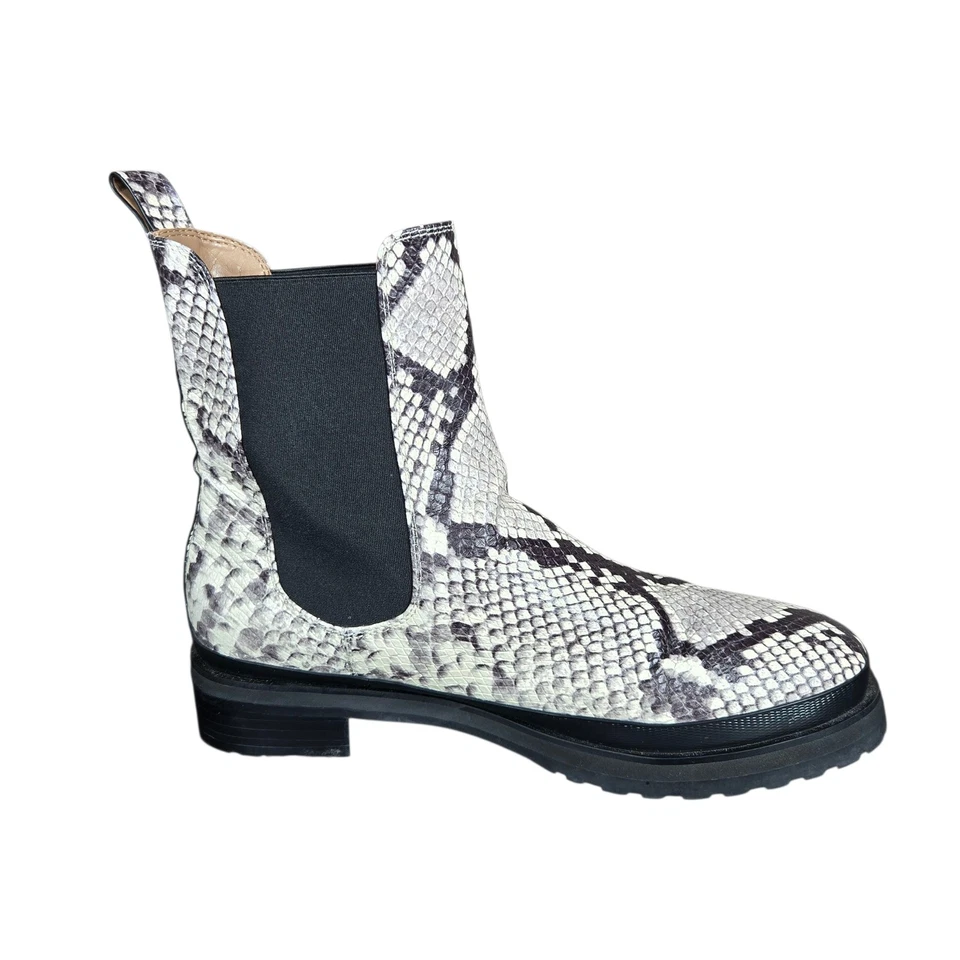 Botas Camila Aerosoles Mujer Talla 9.5 Estampado Serpiente Cuero Chelsea Lug Suela Foto 2 de 4