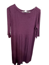 J Jill dress Medium Petite Wool blend half sleeves midi round neck purple