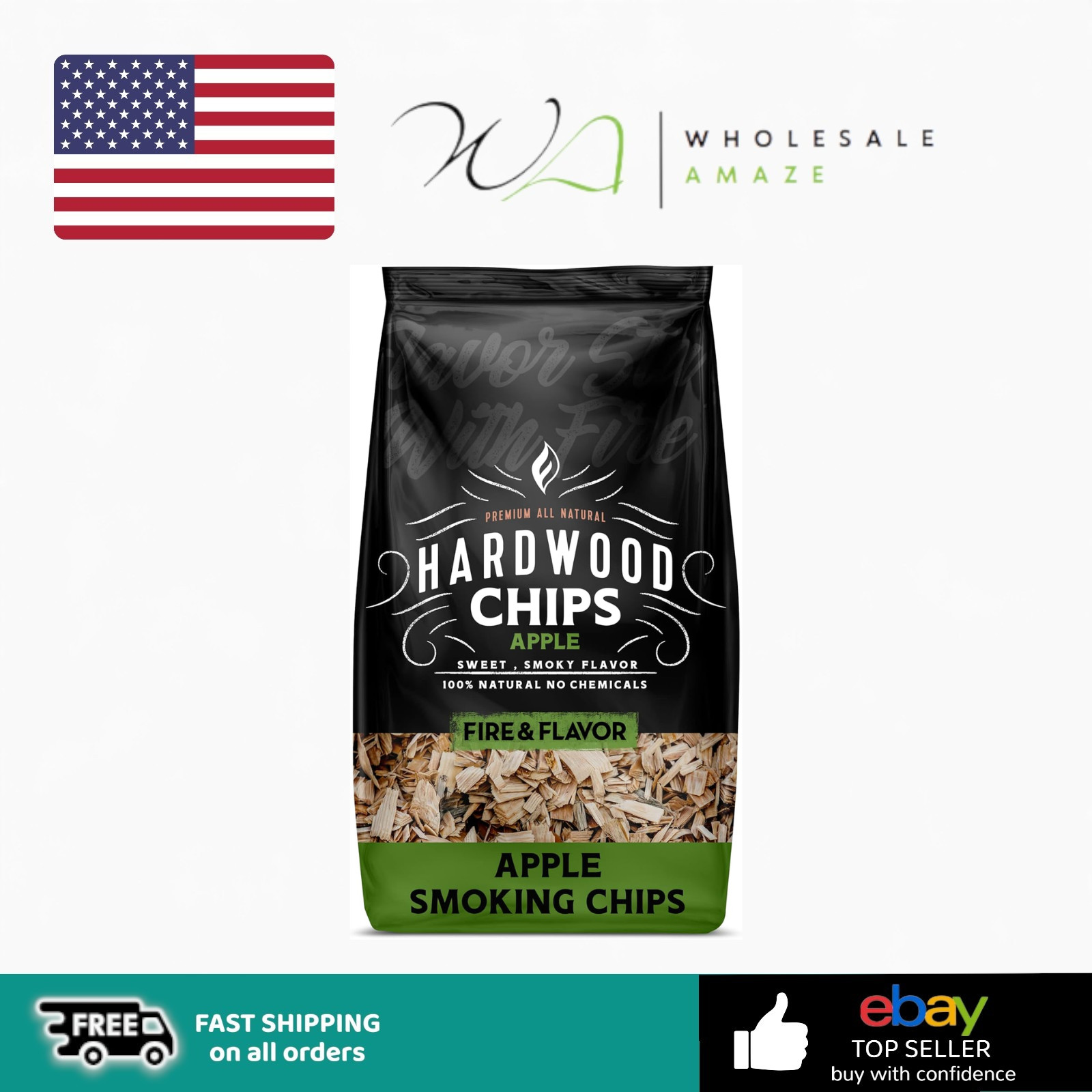 Fire & Flavor Premium All Natural Wood Chips for Smoking - S