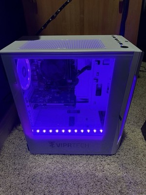 VIPRTECH Gaming Desktop PC Tower White RGB Lighting HDMI USB DVI VGA