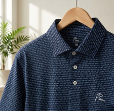 HOTDEAL   Rhoback Moneyline Polo Shirt Men Fleet Navy Wrinkle Free Breathable