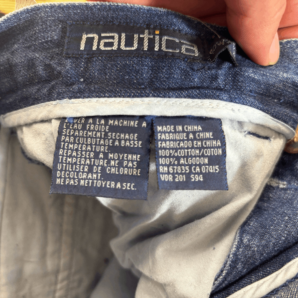 Vintage Nautica Pleated Keel Jens Mens Size 40x32L New Deadstock Pants Indigo