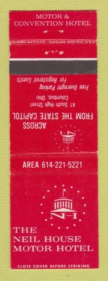 Matchbook Cover - Neil House Motor Hotel Columbus OH