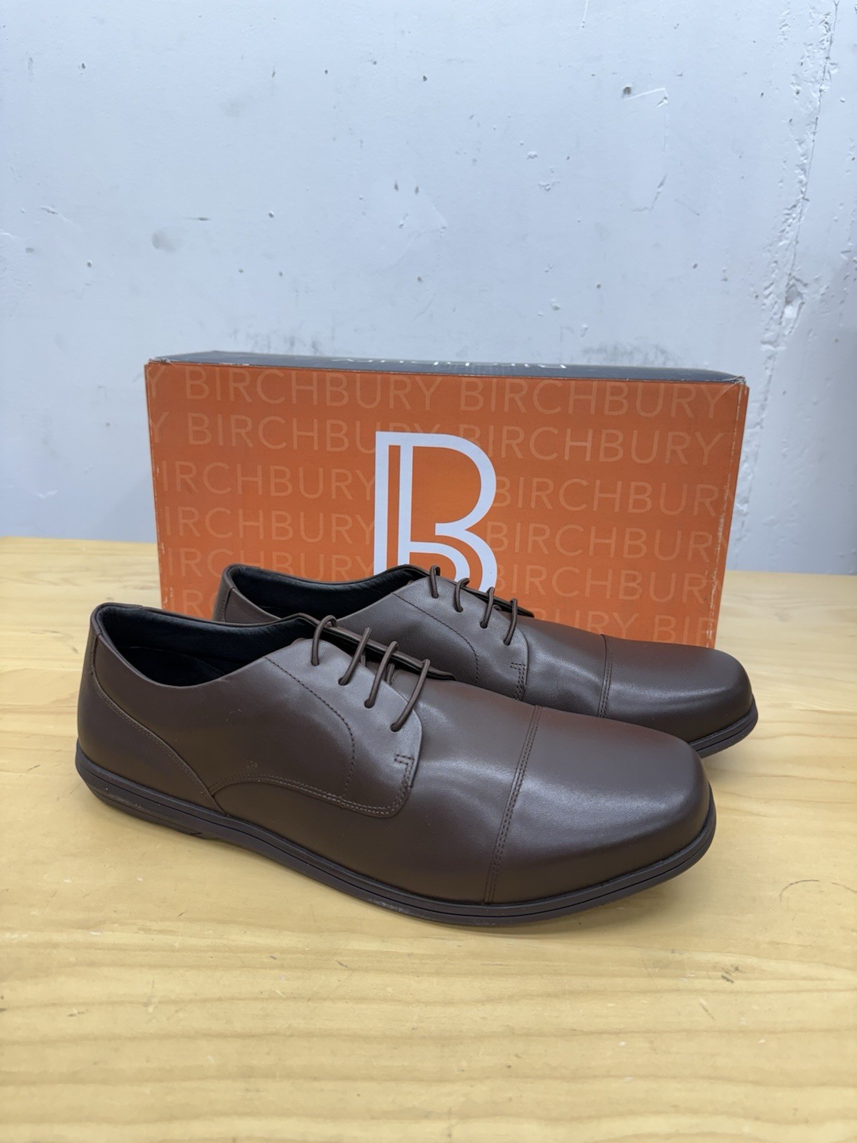 SAOLA Scarpe eleganti Birchbury Brenston a piedi nudi vintage marroni da uomo taglia 13 con scatola!