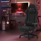 WOLTU Gaming Stuhl Bürostuhl Ergonomisch Drehstuhl Kopfstütze Fußstütze Schwarz