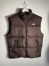 The North Face puffer vest brown Size L VGC Men's gilet duck down padded 700