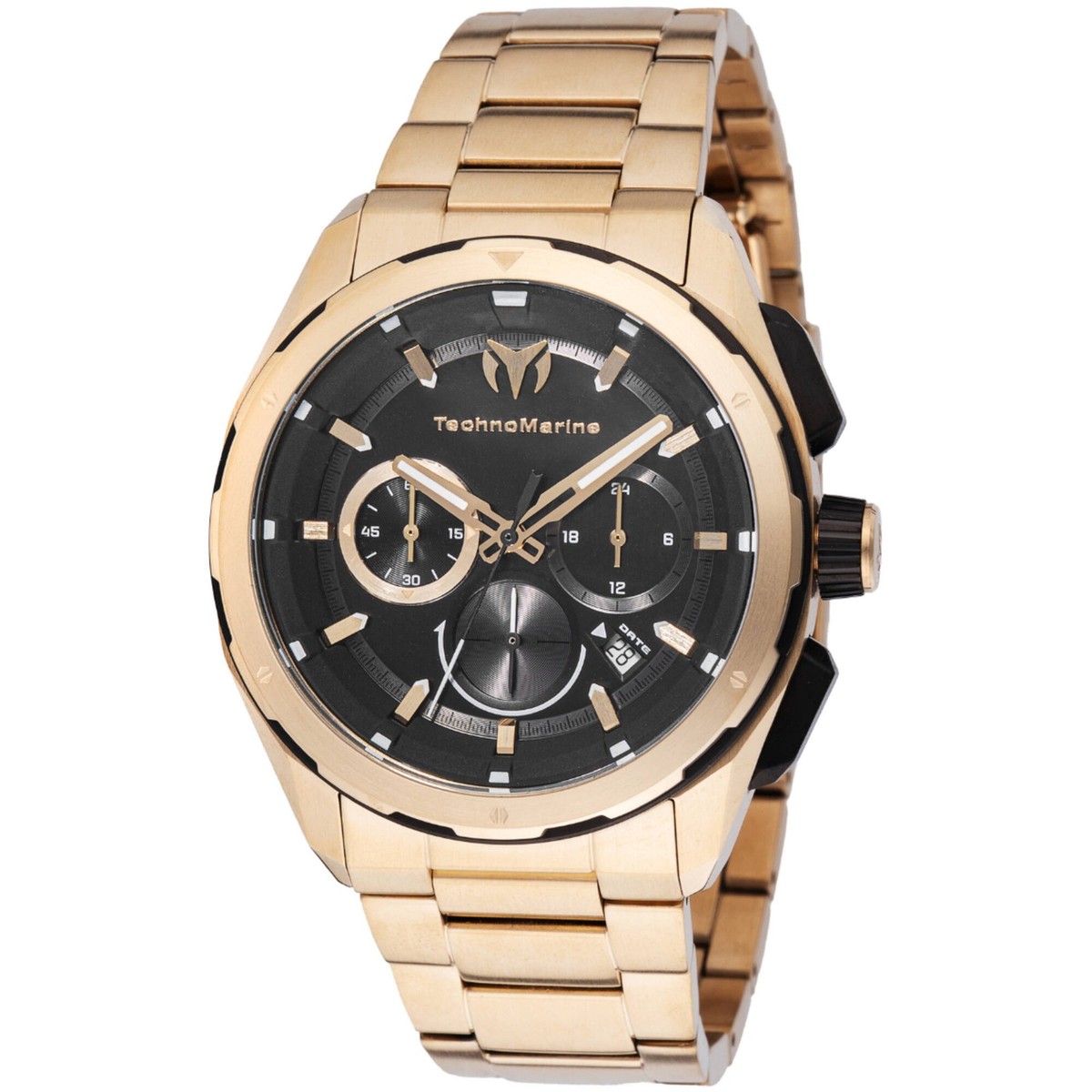 Technomarine Men's Watch Ocean Nomad Black Dial Yellow Gold