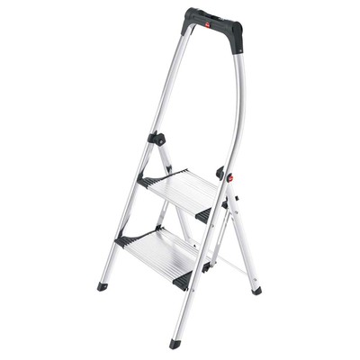 Hailo Folding Step Stool, 2 Step Ladder w/Tray for Home & Kitchen, K100 (Used)